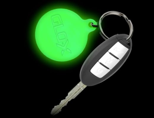 GLO-X Glow Keychain, Glow in The Dark Keychain with Ring, Light Up